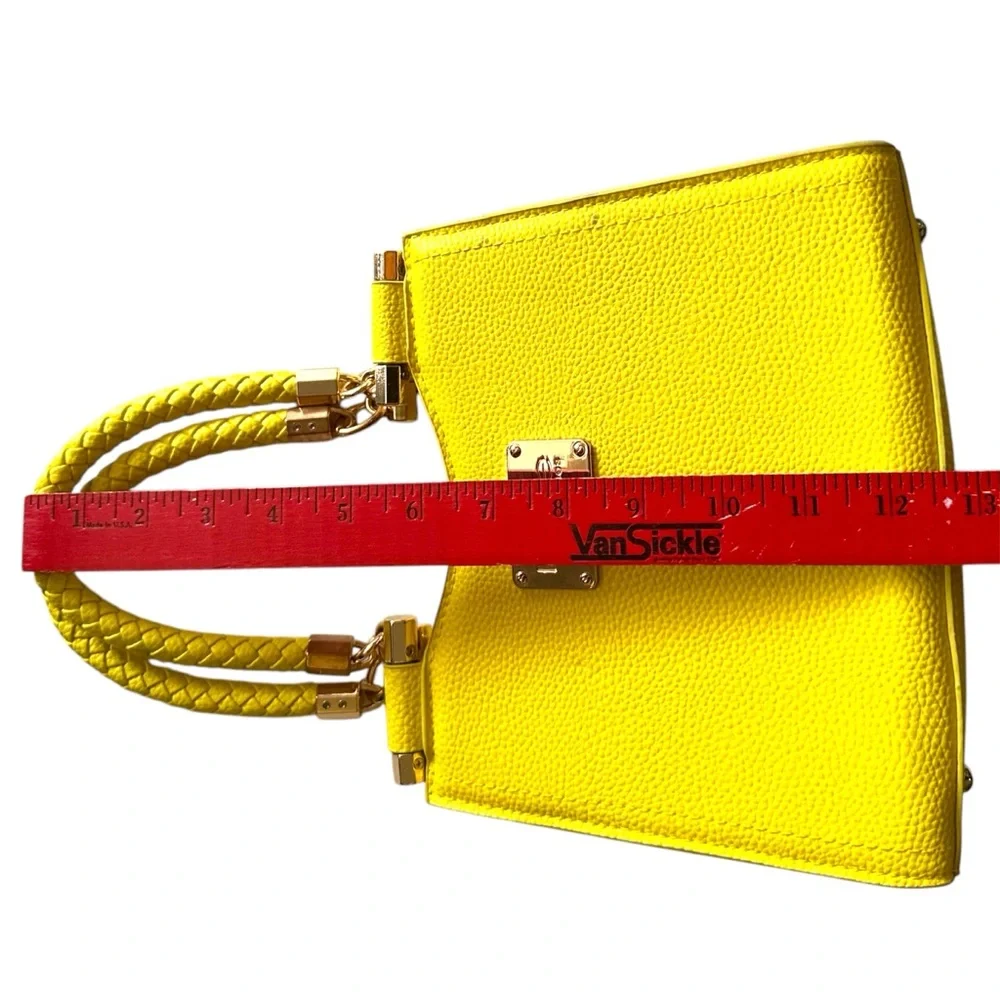 Bebe Erika Mini Shopper Hand Bag Bright Yellow With Drop Handle Barbiecore - Picture 13 of 13